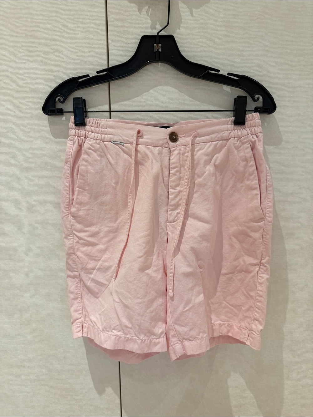 Men's Light Pink Drawstring Bermuda Shorts